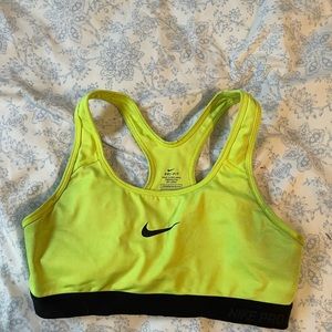 Nike pro dri fit neon yellow sports bra  medium padded